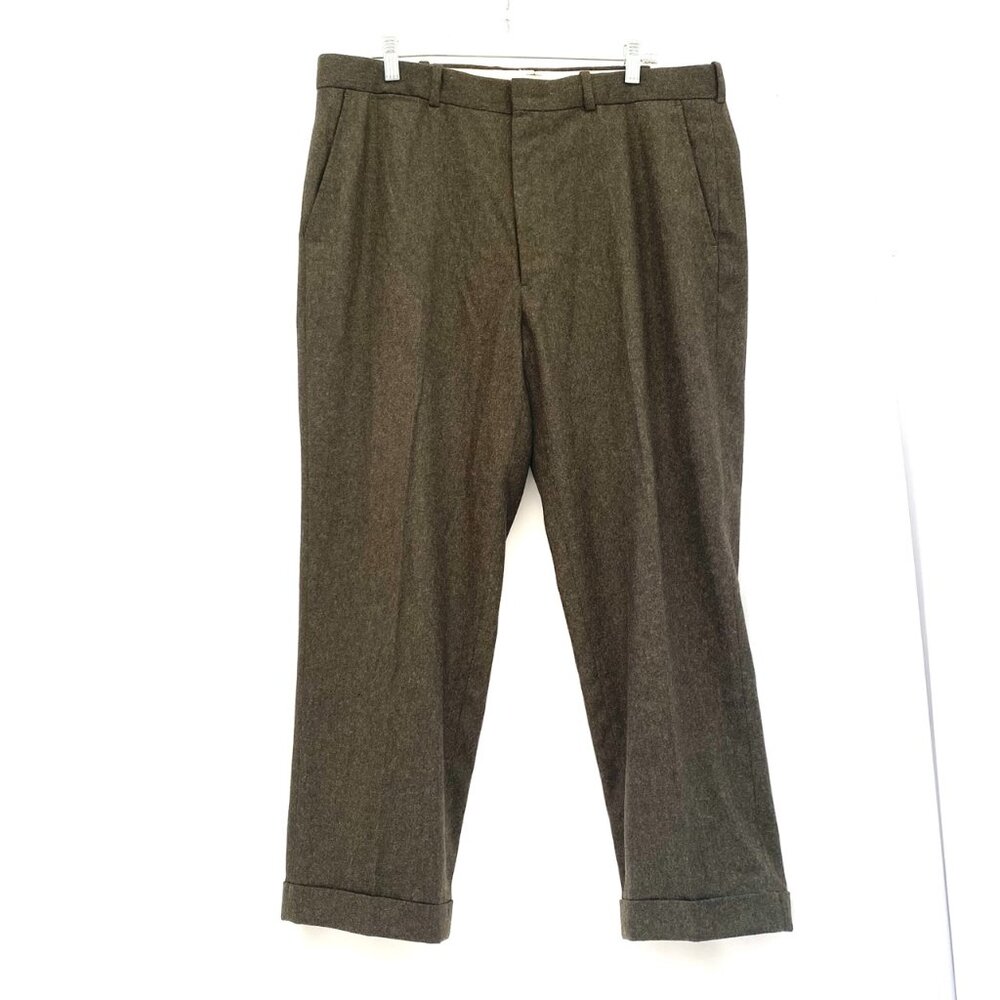 Vtg Polo Ralph Lauren Mens Wool Blend Pants Act. Sz 36x27 Brown Preppy Heritage